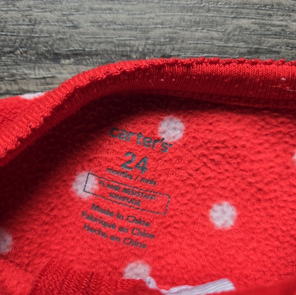 Carter's Red and White Polka Dot Onesie - Picture 3 of 4